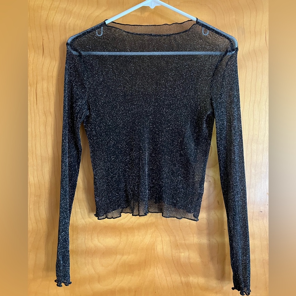 Black Sheer Long Sleeve Shirt